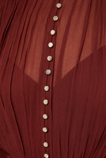 Safira Button Up Ruched Midi Dress